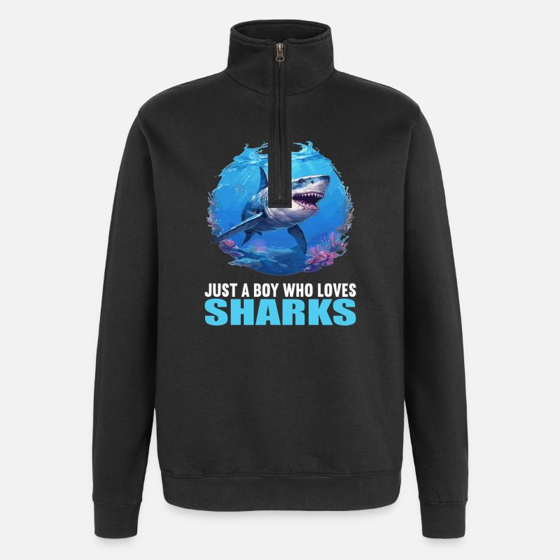 Requins Requin - Sweat à zip 1/4 - noir