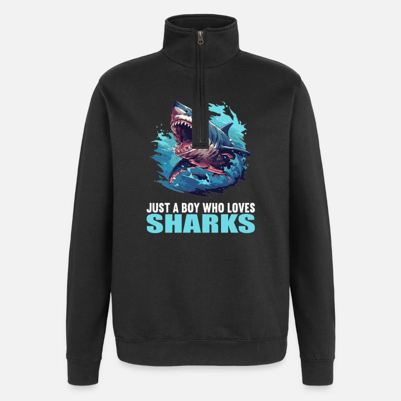 Requins Requin - Sweat à zip 1/4 - noir