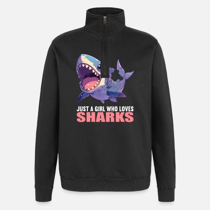 Requins Requin - Sweat à zip 1/4 - noir