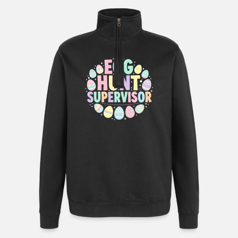 Oster-Eier-Aufseher - Quarter-Zip-Sweatshirt - Schwarz
