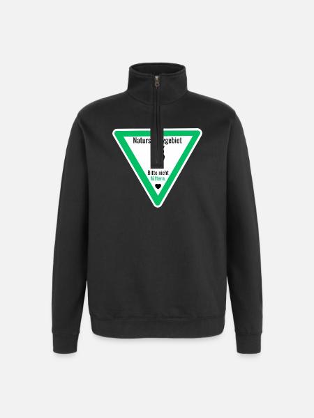 Naturschutzgebiet Nachteule Bitte nicht füttern - Quarter-Zip-Sweatshirt - Schwarz