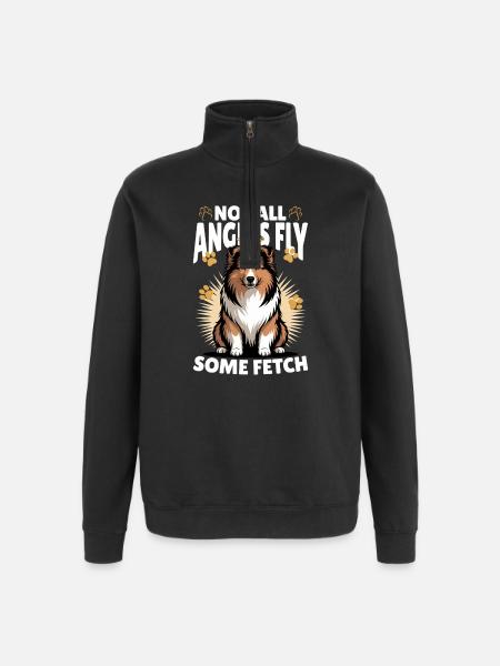 Chien Shetland Sheltie Race - Sweat à zip 1/4 - noir