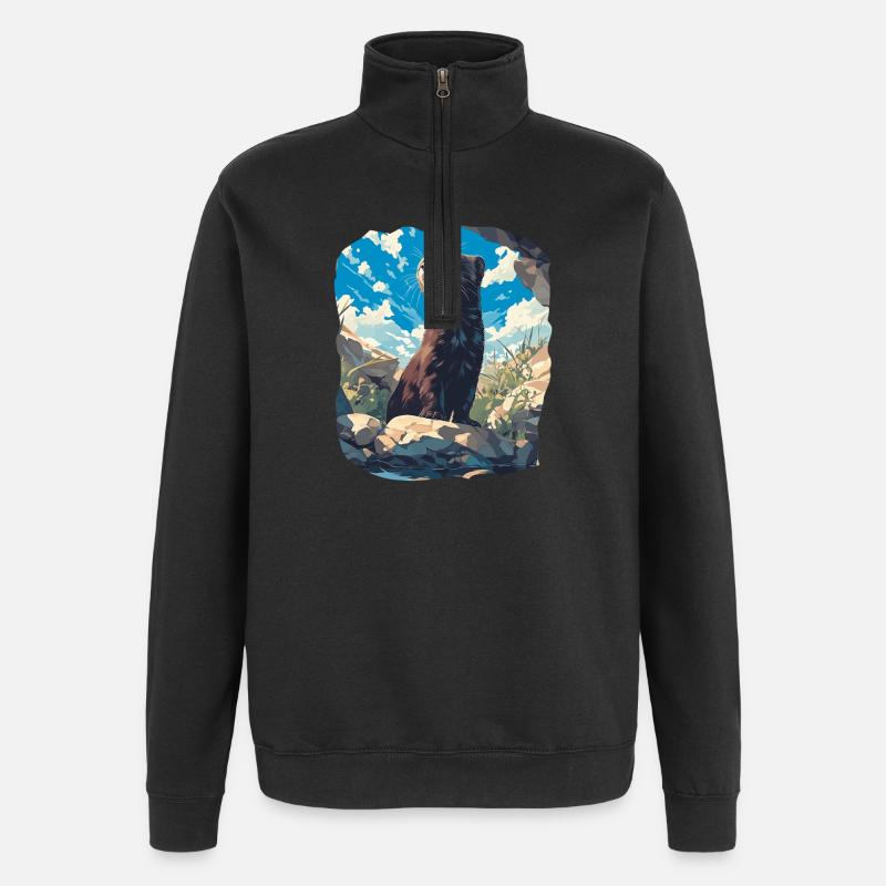Mink Mink - Sweat à zip 1/4 - noir