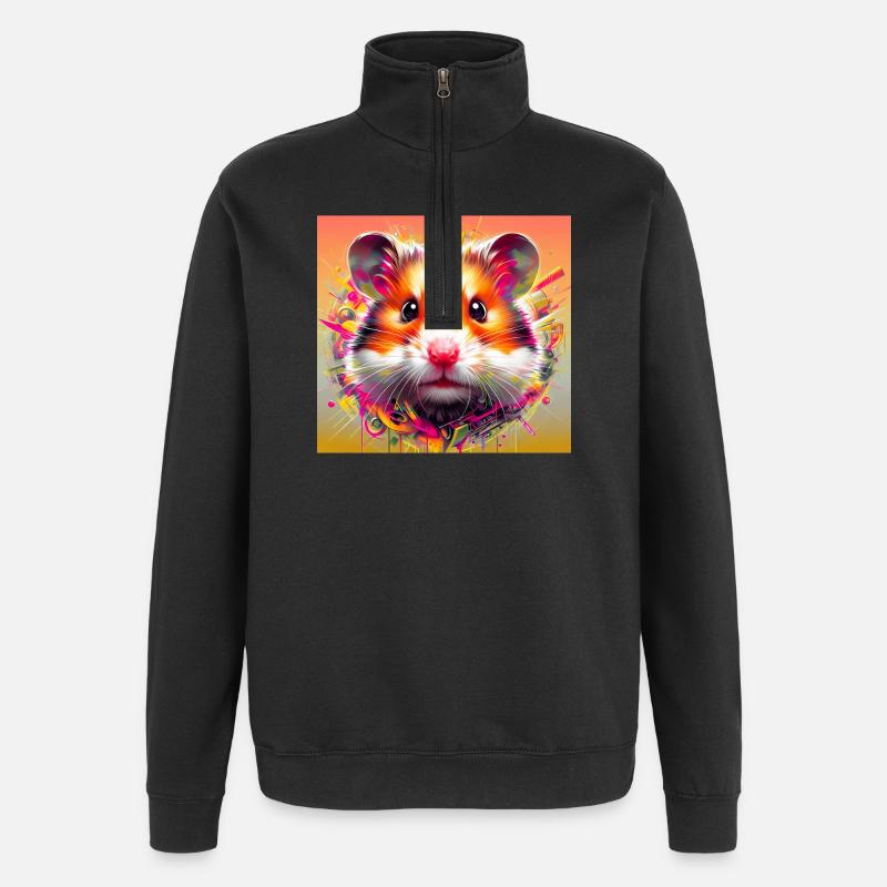 hamster - Sweat à zip 1/4 - noir
