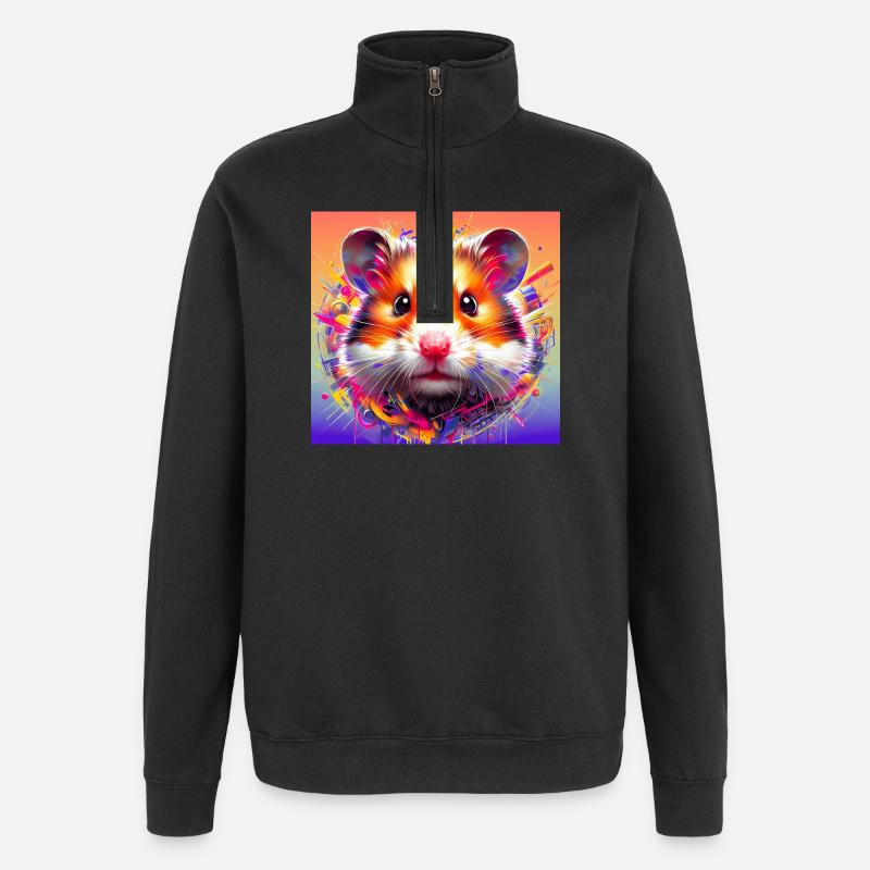 hamster - Quarter-Zip Sweatshirt - black