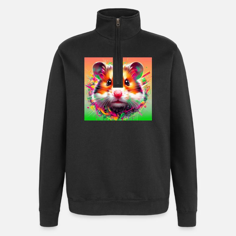 hamster - Sweat à zip 1/4 - noir