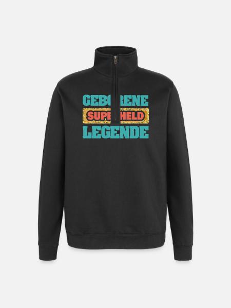 Legende Superheld - Quarter-Zip-Sweatshirt - Schwarz