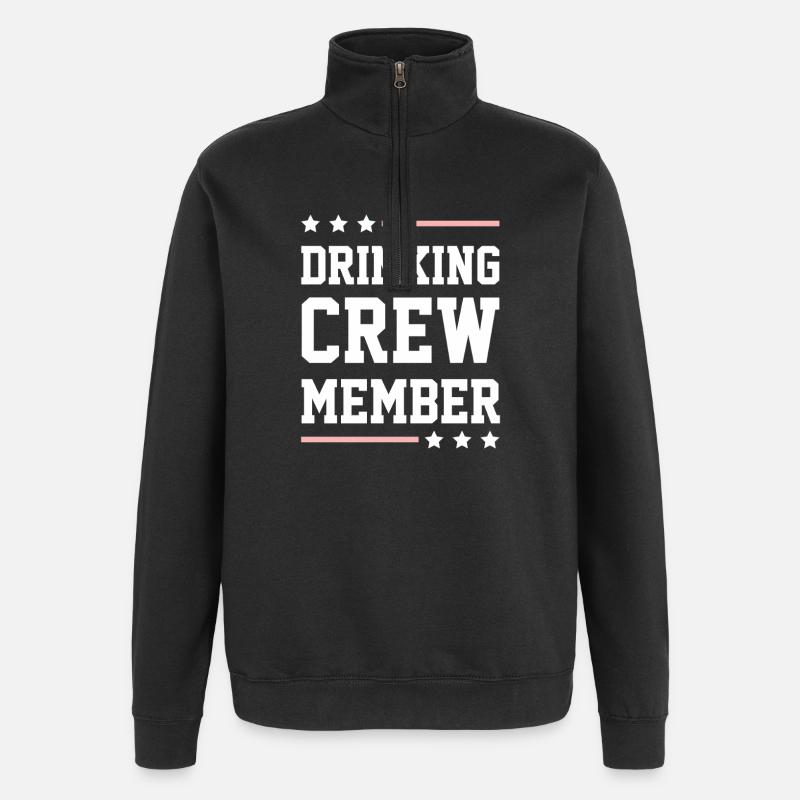 Drinking Crew - Quarter-Zip Sweatshirt - black