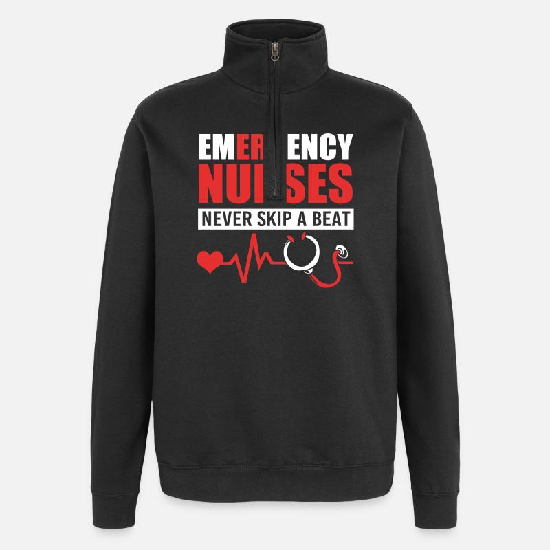 Notfall Krankenschwester - Quarter-Zip-Sweatshirt - Schwarz