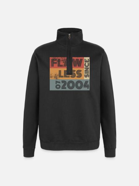 22. Birthday Flawless since 07/2004 - Quarter-Zip Sweatshirt - black