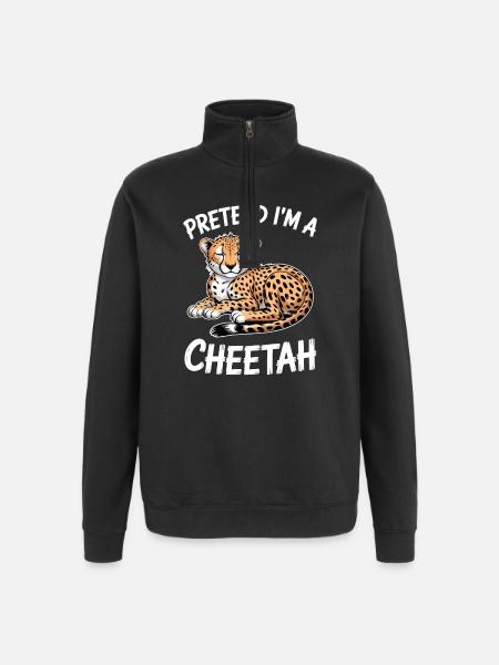 Cheetah Sayings Cheetah Funny Cheetah Gift - Quarter-Zip Sweatshirt - black