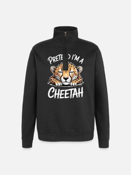 Cheetah Sayings Cheetah Funny Cheetah Gift - Quarter-Zip Sweatshirt - black