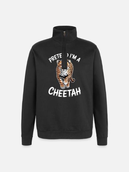 Cheetah Sayings Cheetah Funny Cheetah Gift - Quarter-Zip Sweatshirt - black