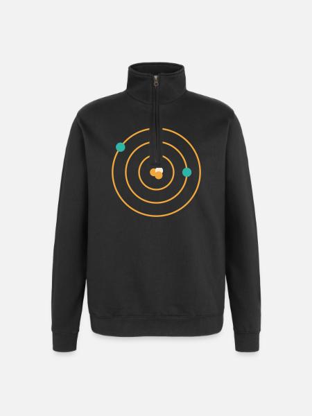 Atomic Model - Physics Chemistry Science Nerd - Quarter-Zip Sweatshirt - black