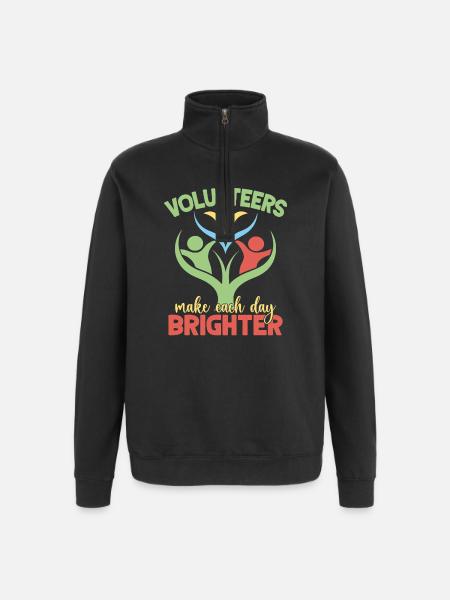 Volunteer Appreciation Make Each Day Brighter - Quarter-Zip Sweatshirt - black