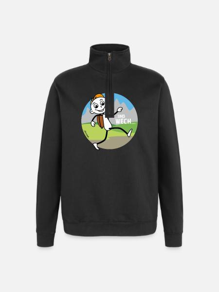 Wander Figur verabschiedet sich. - Quarter-Zip-Sweatshirt - Schwarz