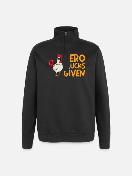 Farmer Rooster Flock Poultry Chicken - Quarter-Zip Sweatshirt - black