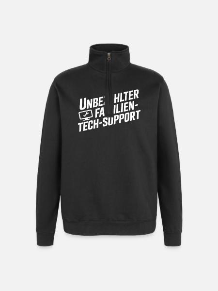 Unpaid Family Tech Support - Quarter-Zip Sweatshirt - black