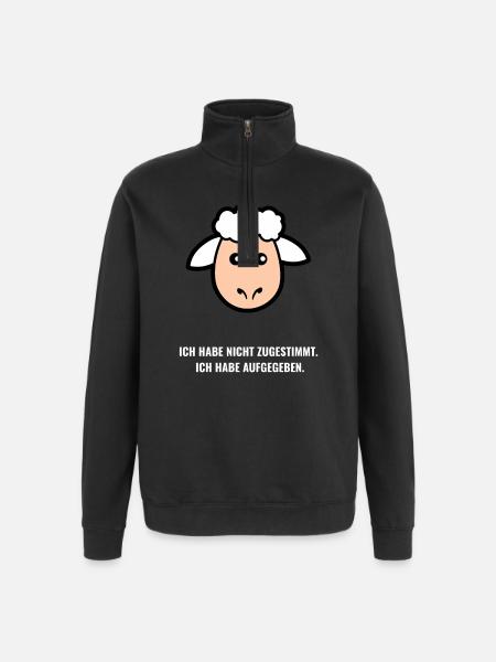 Lamm: Aufgeben statt Zustimmen - Quarter-Zip-Sweatshirt - Schwarz