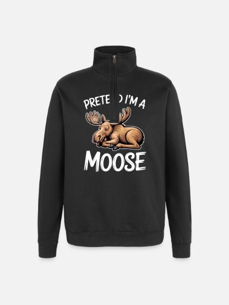 Elch Sprüche Elche Lustiges Elch Geschenk - Quarter-Zip-Sweatshirt - Schwarz
