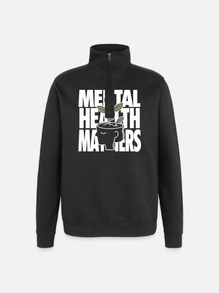 Mental Health Matters Design - Quarter-Zip-Sweatshirt - Schwarz