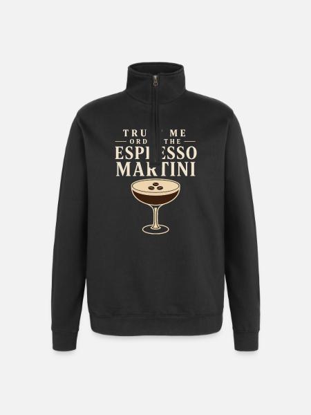 Espresso martini social club cocktail gift - Quarter-Zip Sweatshirt - black