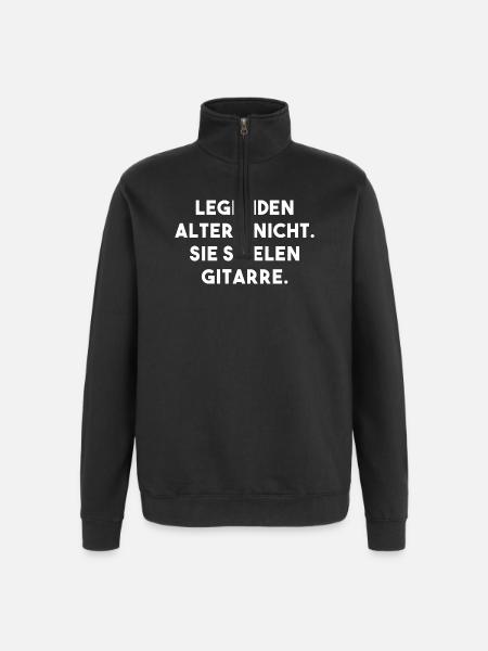 Gitarre Legende - Quarter-Zip-Sweatshirt - Schwarz