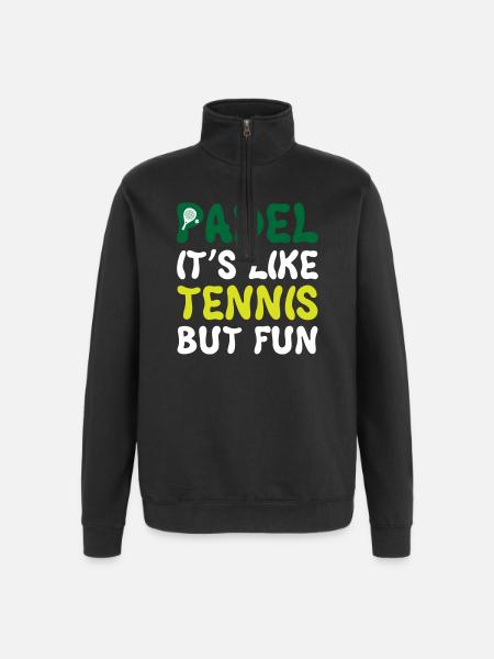 Padel_It_Is_Like_Tennis_But_Fun - Quarter-Zip Sweatshirt - black
