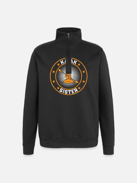 Kayak Sister Kayaking Sister Kayaker - Quarter-Zip Sweatshirt - black