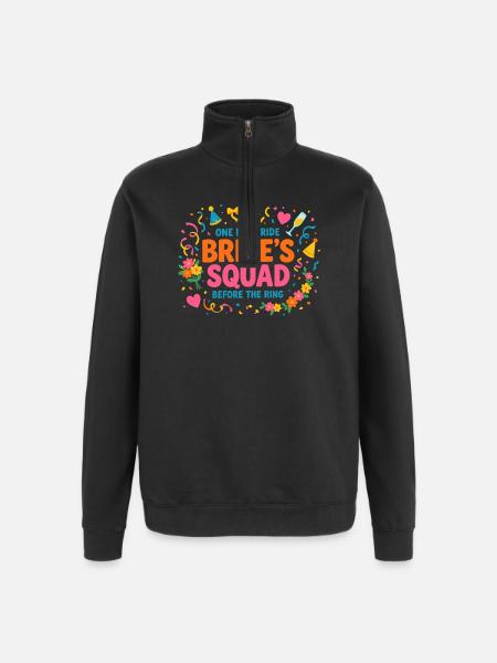 One Last Ride Bride's Squad JGA - Quarter-Zip-Sweatshirt - Schwarz