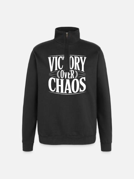 Victoire sur le chaos - Sweat à zip 1/4 - noir