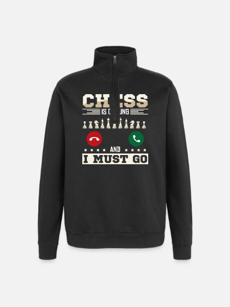 Échiquier des joueurs d’échecs - Sweat à zip 1/4 - noir