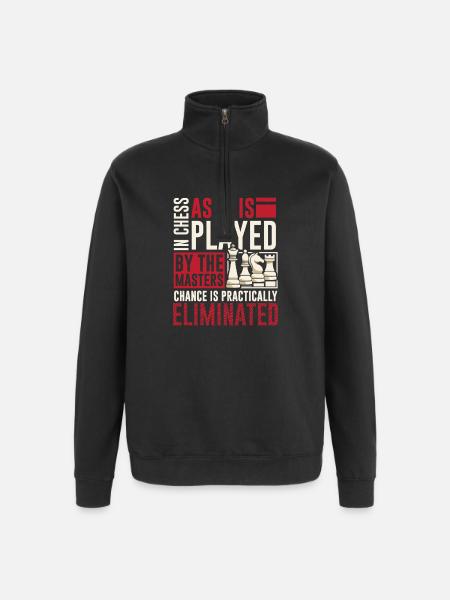 Échiquier des joueurs d’échecs - Sweat à zip 1/4 - noir