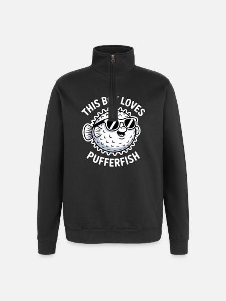 Kugelfische Sprüche Lustiges Kugelfische Geschenk - Quarter-Zip-Sweatshirt - Schwarz