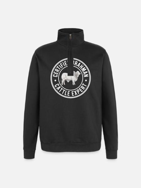 Brahman Experte Rinder Kühe Geschenk - Quarter-Zip-Sweatshirt - Schwarz