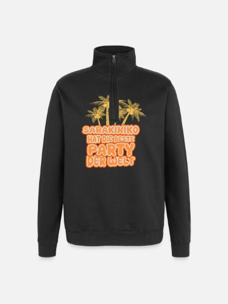 Urlaubsregion Sarakiniko - Quarter-Zip-Sweatshirt - Schwarz
