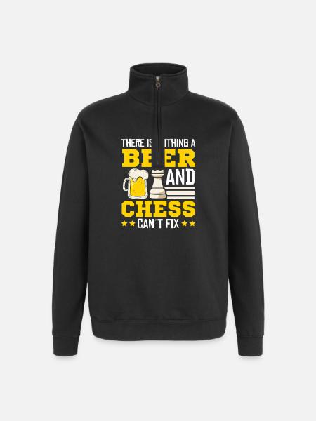 Échiquier des joueurs d’échecs - Sweat à zip 1/4 - noir