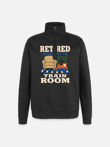 Zugzimmer Modellbahn Modellbahn Papa Geschenk - Quarter-Zip-Sweatshirt - Schwarz