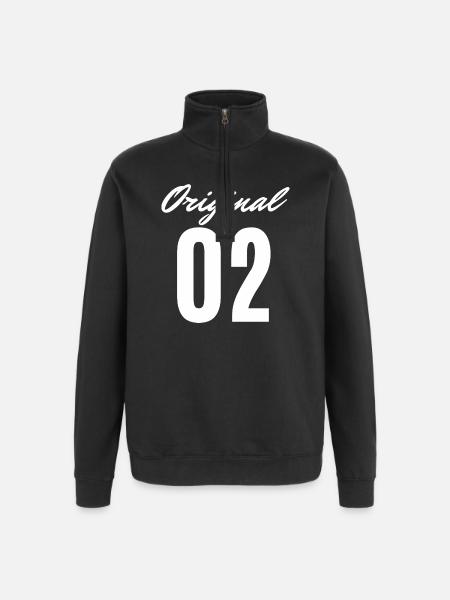 Original 02 Schrift-Logo - Quarter-Zip-Sweatshirt - Schwarz