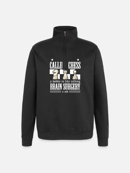 Échiquier des joueurs d’échecs - Sweat à zip 1/4 - noir