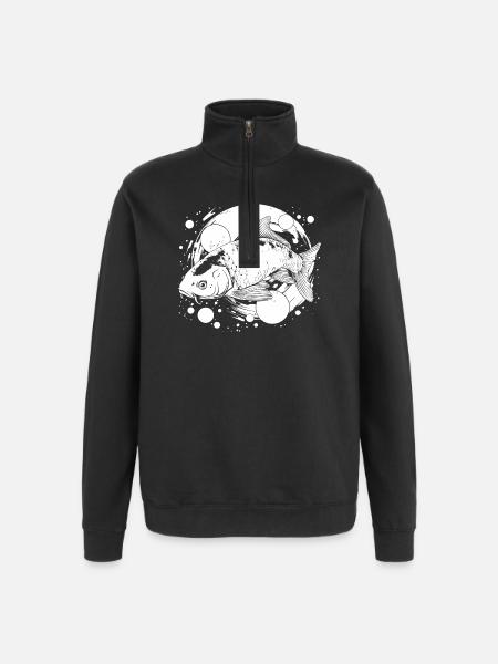 Fishing Street Art - Quarter-Zip Sweatshirt - black