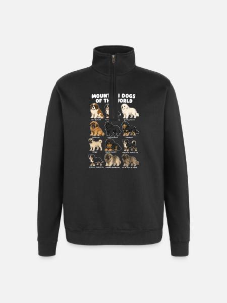 Berghunderassen süße Welpen Hunde - Quarter-Zip-Sweatshirt - Schwarz