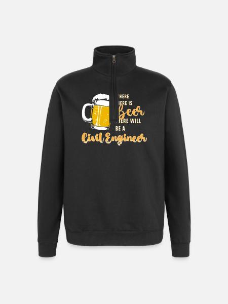Bau Ingenieur Baustelle Bauarbeiter - Quarter-Zip-Sweatshirt - Schwarz