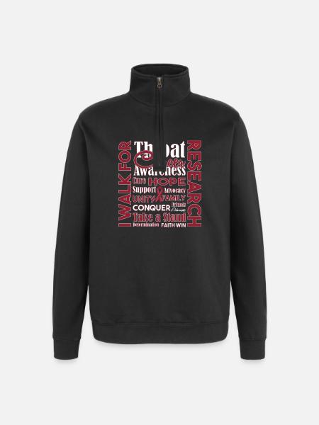 throat cancer - Quarter-Zip Sweatshirt - black