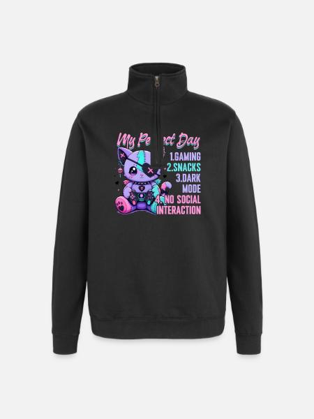 Pastel Goth Soft Goth Gaming Gamer - Quarter-Zip Sweatshirt - black
