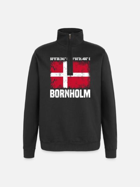 Inseltrip Bornholm - Quarter-Zip-Sweatshirt - Schwarz