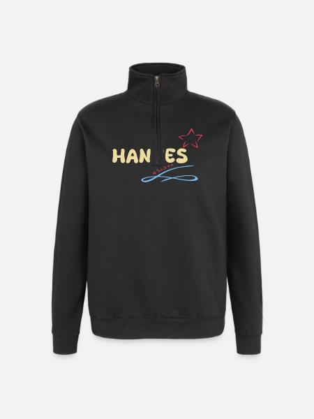 Avec Hannes - Sweat à zip 1/4 - noir