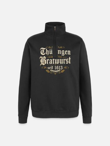 Thüringen Bratwurst seit 1613 - Quarter-Zip-Sweatshirt - Schwarz