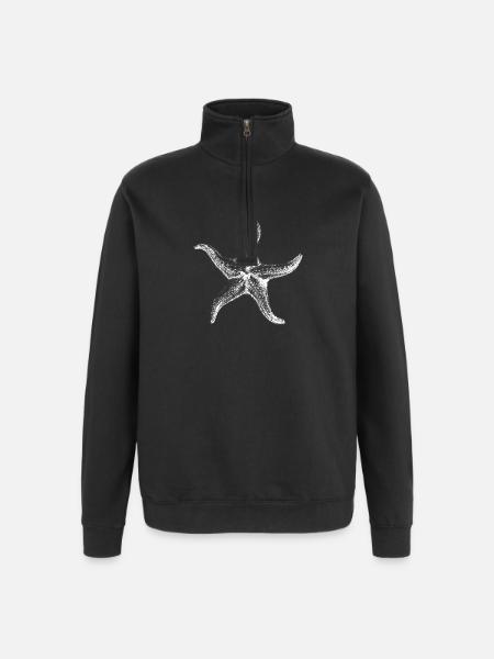 Sea Star Silhouette - Quarter-Zip Sweatshirt - black