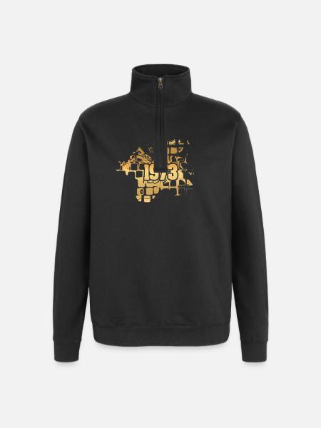 Opa 1973 - Quarter-Zip-Sweatshirt - Schwarz